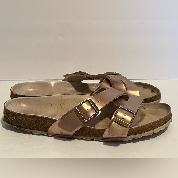 Birkenstock Yao Lux Electric Metallic Rose Gold Sandals - Picture 4 of 16